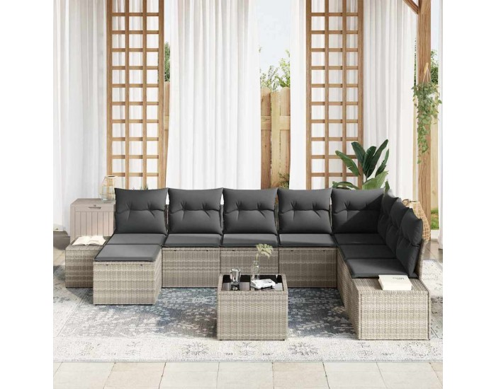 Sonata H Градински Софа Комплект 9 pcs Светлосиво 319 x 209 x 85 см