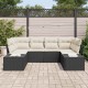 Sonata H Градински Софа Комплект 6 pcs Черно и кремаво 234 x 154 x 85 см