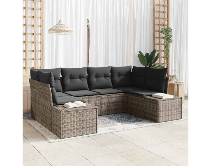Sonata H Градински Софа Комплект 6 pcs Сив 234 x 154 x 85 см Полиратан