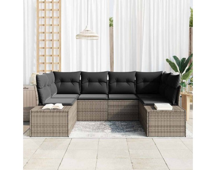 Sonata H Градински Софа Комплект 6 pcs Сив 234 x 154 x 85 см Полиратан