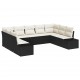 Sonata H Градински Софа Комплект 9 pcs Черно и кремаво 289 x 209 x 85 см