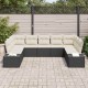 Sonata H Градински Софа Комплект 9 pcs Черно и кремаво 289 x 209 x 85 см