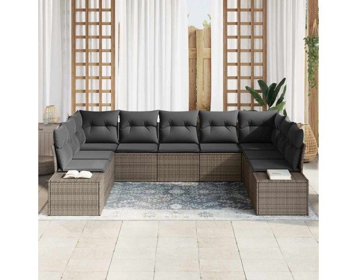 Sonata H Градински Софа Комплект 9 pcs Сив 289 x 209 x 85 см Полиратан