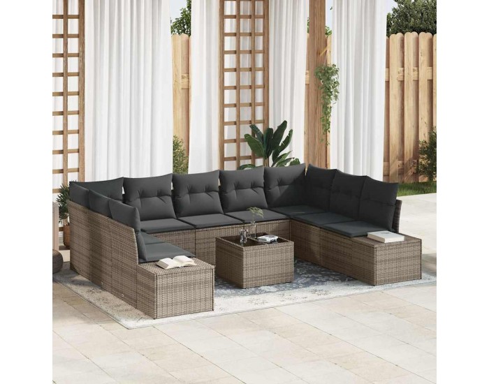 Sonata H Градински Софа Комплект 10 pcs Сив 289 x 209 x 85 см Полиратан