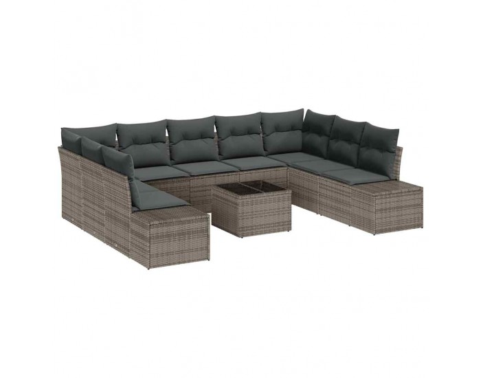 Sonata H Градински Софа Комплект 10 pcs Сив 289 x 209 x 85 см Полиратан