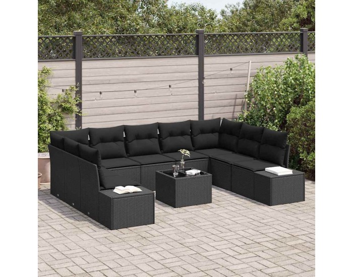 Sonata H Градински Софа Комплект 10 pcs Черно 289 x 209 x 85 см