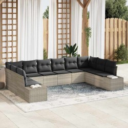 Sonata H Градински Софа Комплект 10 pcs Светлосиво 344 x 209 x 85 см - Canapele și bănci de grădină