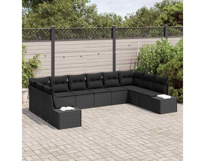 Sonata H Градински Софа Комплект 10 pcs Черно 344 x 209 x 85 см