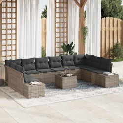 Sonata H Градински Софа Комплект 11 pcs Сив 344 x 209 x 85 см Полиратан - Canapele și bănci de grădină