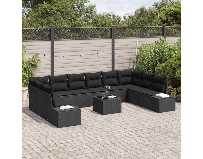 Sonata H Градински Софа Комплект 11 pcs Черно 344 x 209 x 85 см