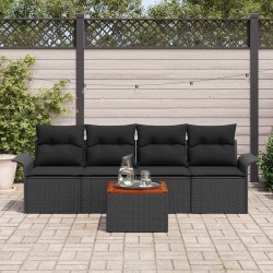 Sonata H Градински Софа Комплект 5 pcs Черно 55 x 55 x 37 см - Canapele și bănci de grădină