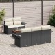 Sonata H Градински Софа Комплект 6 pcs Черен и кремав 55 x 55 x 37 см