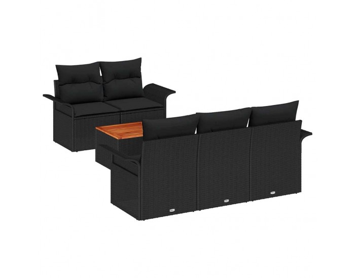 Sonata H Градински Софа Комплект 6 pcs Черно 55 x 55 x 37 см