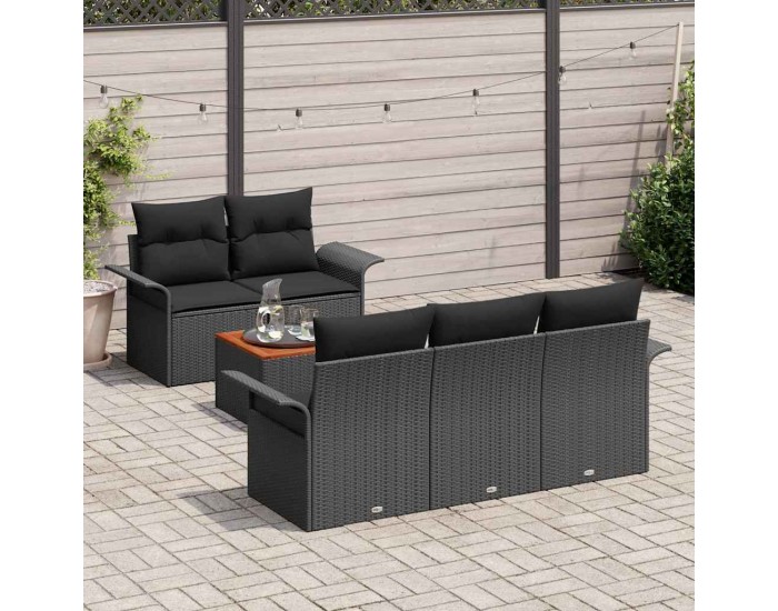 Sonata H Градински Софа Комплект 6 pcs Черно 55 x 55 x 37 см