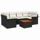 Sonata H Градински Софа Комплект 7 pcs Черен и кремав 55 x 55 x 37 см