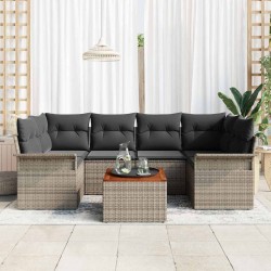 Sonata H Градински Софа Комплект с възглавница 7 pcs Сив 55 x 55 x 37 см - Canapele și bănci de grădină