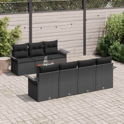 Sonata H Градински Софа Комплект 8 pcs Черно 55 x 55 x 37 см - Canapele și bănci de grădină
