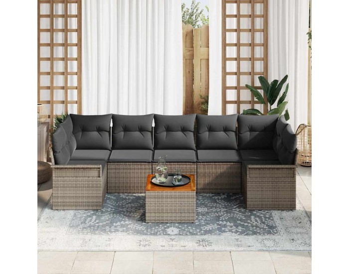 Sonata H Градински Софа Комплект с възглавница 8 pcs Сив 55 x 55 x 37 см