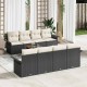 Sonata H Градински Софа Комплект 7 pcs Черен и кремав 55 x 55 x 37 см