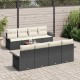 Sonata H Градински Софа Комплект 7 pcs Черен и кремав 55 x 55 x 37 см