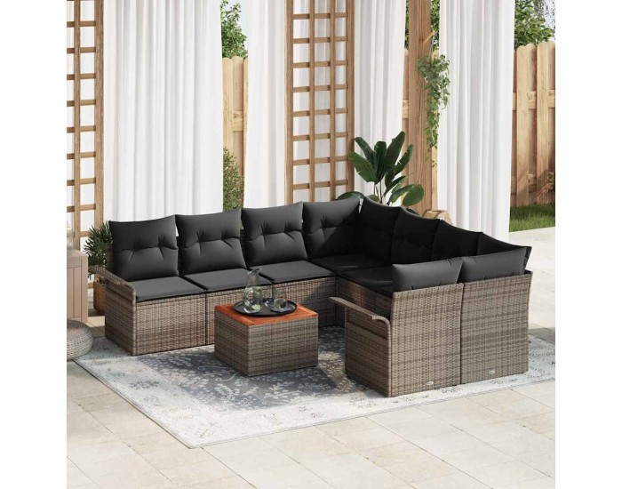 Sonata H Градински Софа Комплект с възглавница 9 pcs Сив 55 x 55 x 37 см