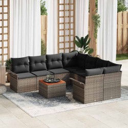 Sonata H Градински Софа Комплект с възглавница 9 pcs Сив 55 x 55 x 37 см - Canapele și bănci de grădină