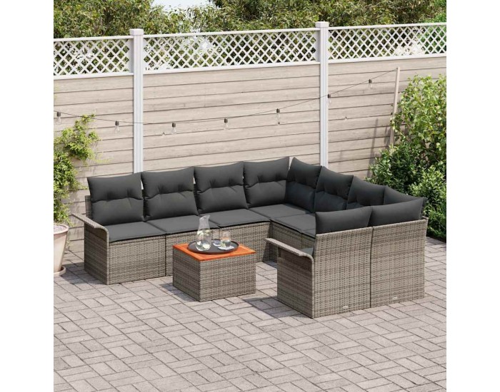 Sonata H Градински Софа Комплект с възглавница 9 pcs Сив 55 x 55 x 37 см