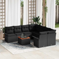 Sonata H Градински Софа Комплект 9 pcs Черно 55 x 55 x 37 см - Canapele și bănci de grădină