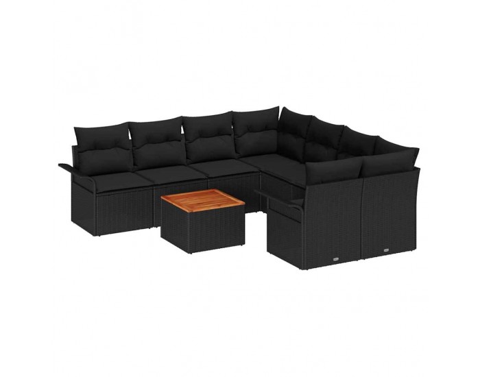 Sonata H Градински Софа Комплект 9 pcs Черно 55 x 55 x 37 см