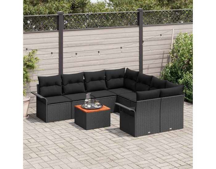 Sonata H Градински Софа Комплект 9 pcs Черно 55 x 55 x 37 см