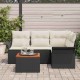 Sonata H Градински Софа Комплект 5 pcs Черен и кремав 55 x 55 x 37 см