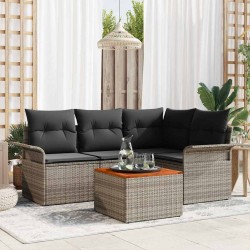 Sonata H Градински Софа Комплект с възглавница 5 pcs Сив 55 x 55 x 37 см - Canapele și bănci de grădină