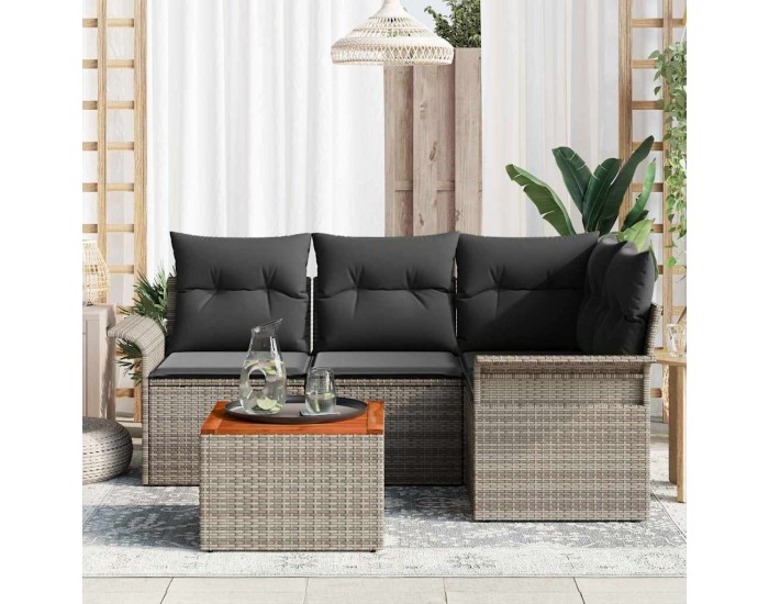 Sonata H Градински Софа Комплект с възглавница 5 pcs Сив 55 x 55 x 37 см