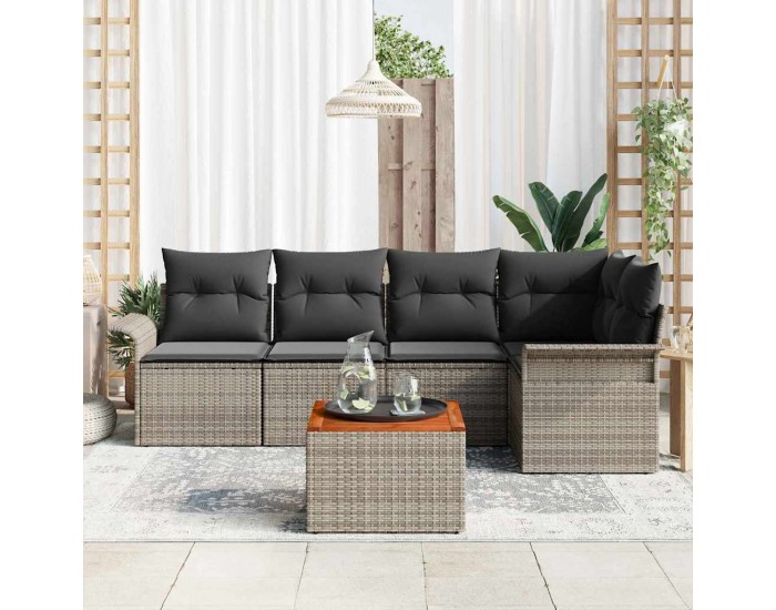 Sonata H Градински Софа Комплект с възглавница 6 pcs Сив 55 x 55 x 37 см