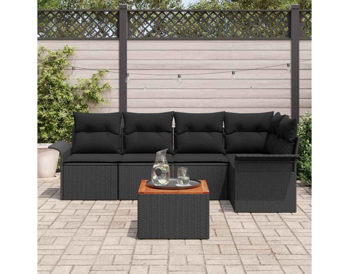 Sonata H Градински Софа Комплект 6 pcs Черно 55 x 55 x 37 см