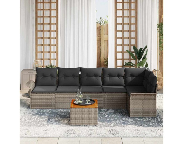 Sonata H Градински Софа Комплект с възглавница 7 pcs Сив 55 x 55 x 37 см