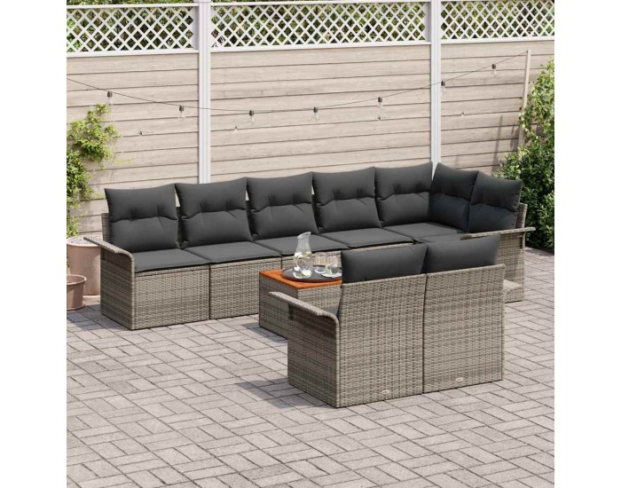 Sonata H Градински Софа Комплект с възглавница 9 pcs Сив 55 x 55 x 37 см