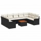 Sonata H Градински Софа Комплект 10 pcs Черен и кремав 55 x 55 x 37 см