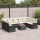 Sonata H Градински Софа Комплект 10 pcs Черен и кремав 55 x 55 x 37 см