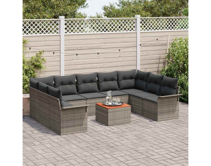 Sonata H Градински Софа Комплект 10 pcs Сив 55 x 55 x 37 см