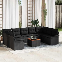 Sonata H Градински Софа Комплект 10 pcs Черно 55 x 55 x 37 см - Canapele și bănci de grădină
