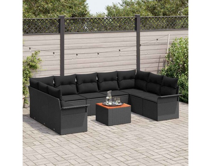Sonata H Градински Софа Комплект 10 pcs Черно 55 x 55 x 37 см