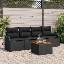 Sonata H Градински Софа Комплект 5 pcs Черно 55 x 55 x 37 см - Canapele și bănci de grădină