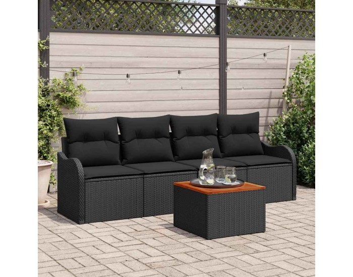 Sonata H Градински Софа Комплект 5 pcs Черно 55 x 55 x 37 см