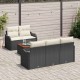 Sonata H Градински Софа Комплект 6 pcs Черен и кремав 55 x 55 x 37 см