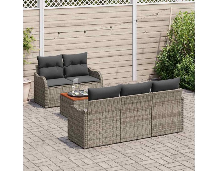 Sonata H Градински Софа Комплект с възглавница 6 pcs Сив 55 x 55 x 37 см