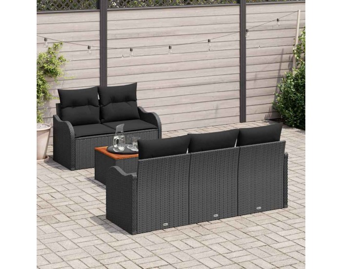 Sonata H Градински Софа Комплект 6 pcs Черно 55 x 55 x 37 см