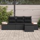Sonata H Градински Софа Комплект 4 pcs Черно 184 x 62 x 85 см Полиратан