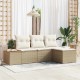 Sonata H Градински Софа Комплект 4 pcs бежово и кремаво 184 x 62 x 85 см