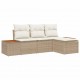 Sonata H Градински Софа Комплект 4 pcs бежово и кремаво 184 x 62 x 85 см